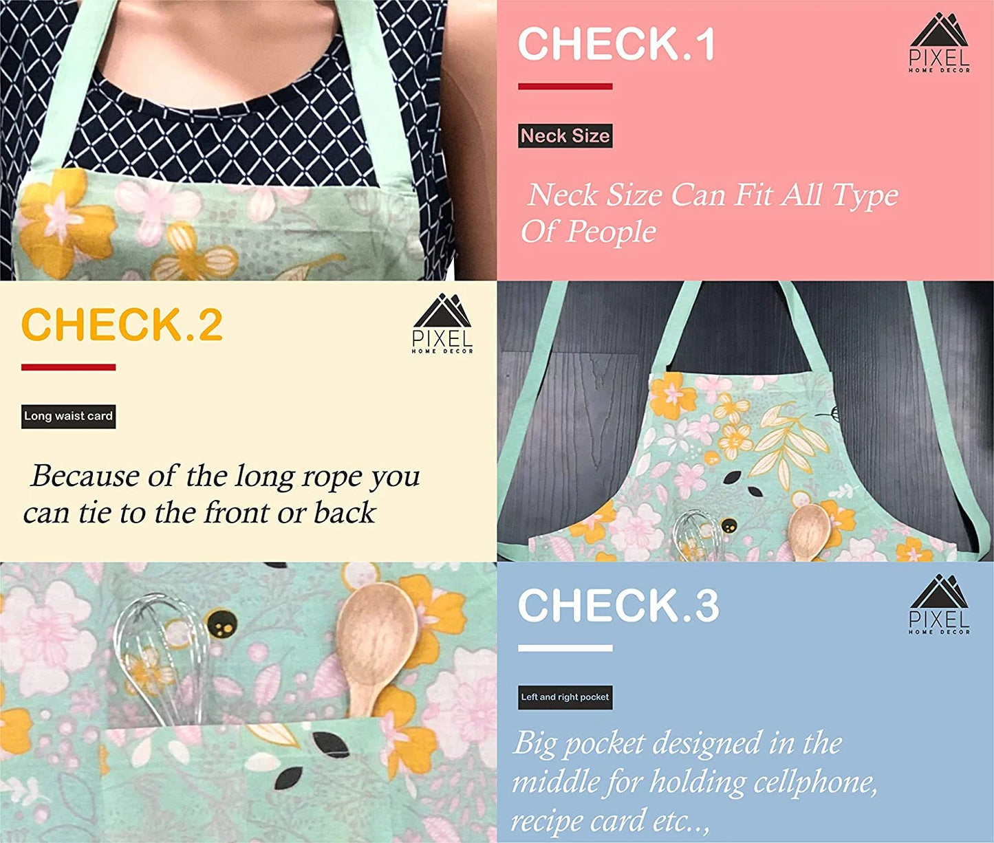 Pastel floral print apron set