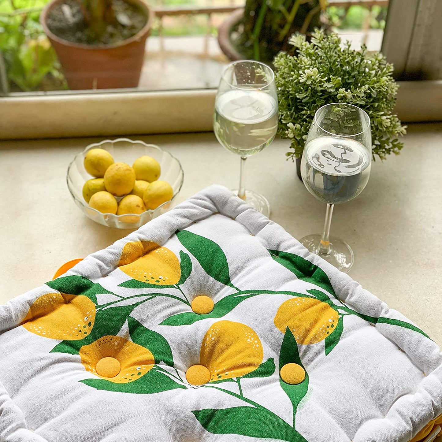 Tangerine box cushion