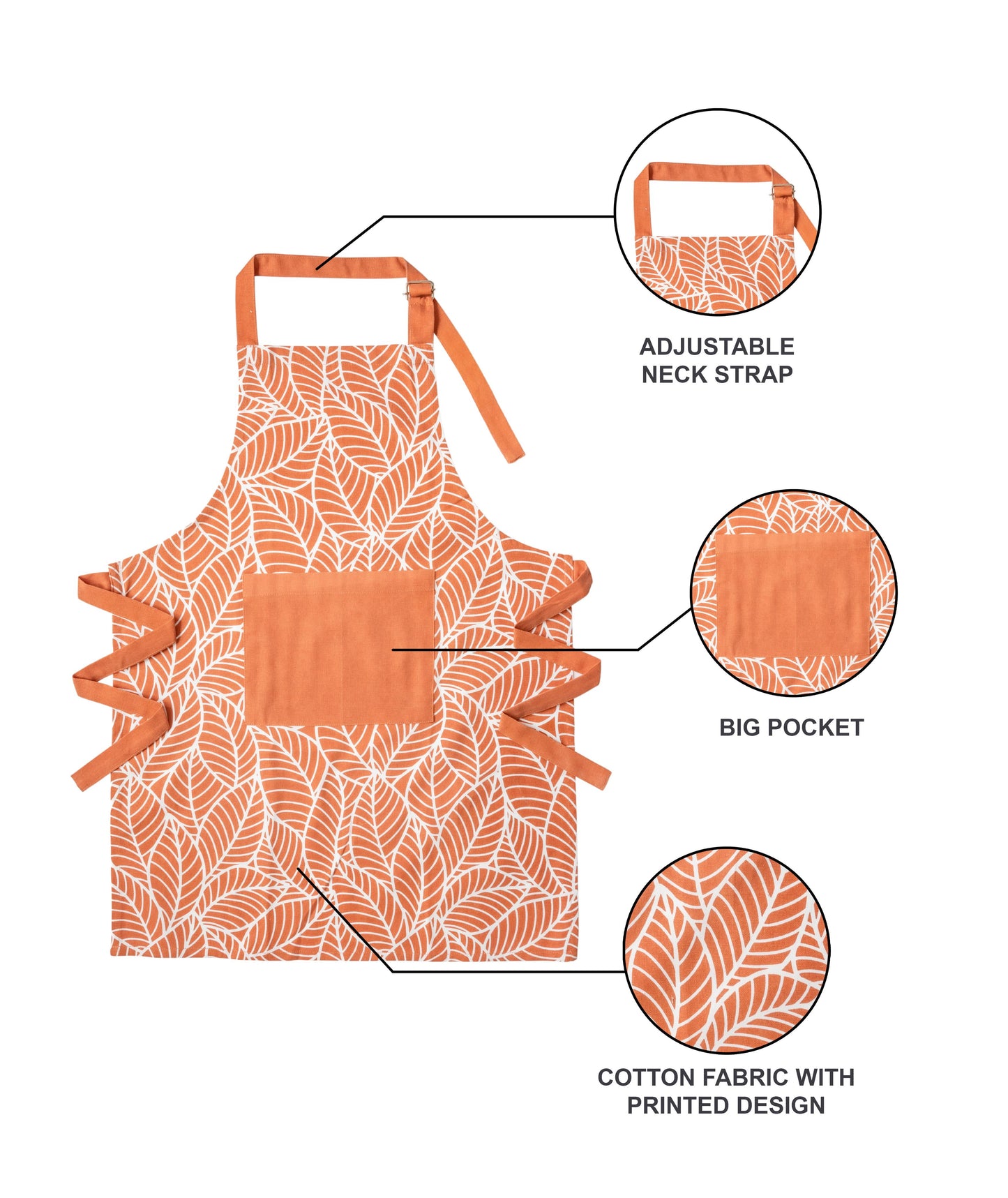 Terracotta leaf kitchen linen set | 4 pc