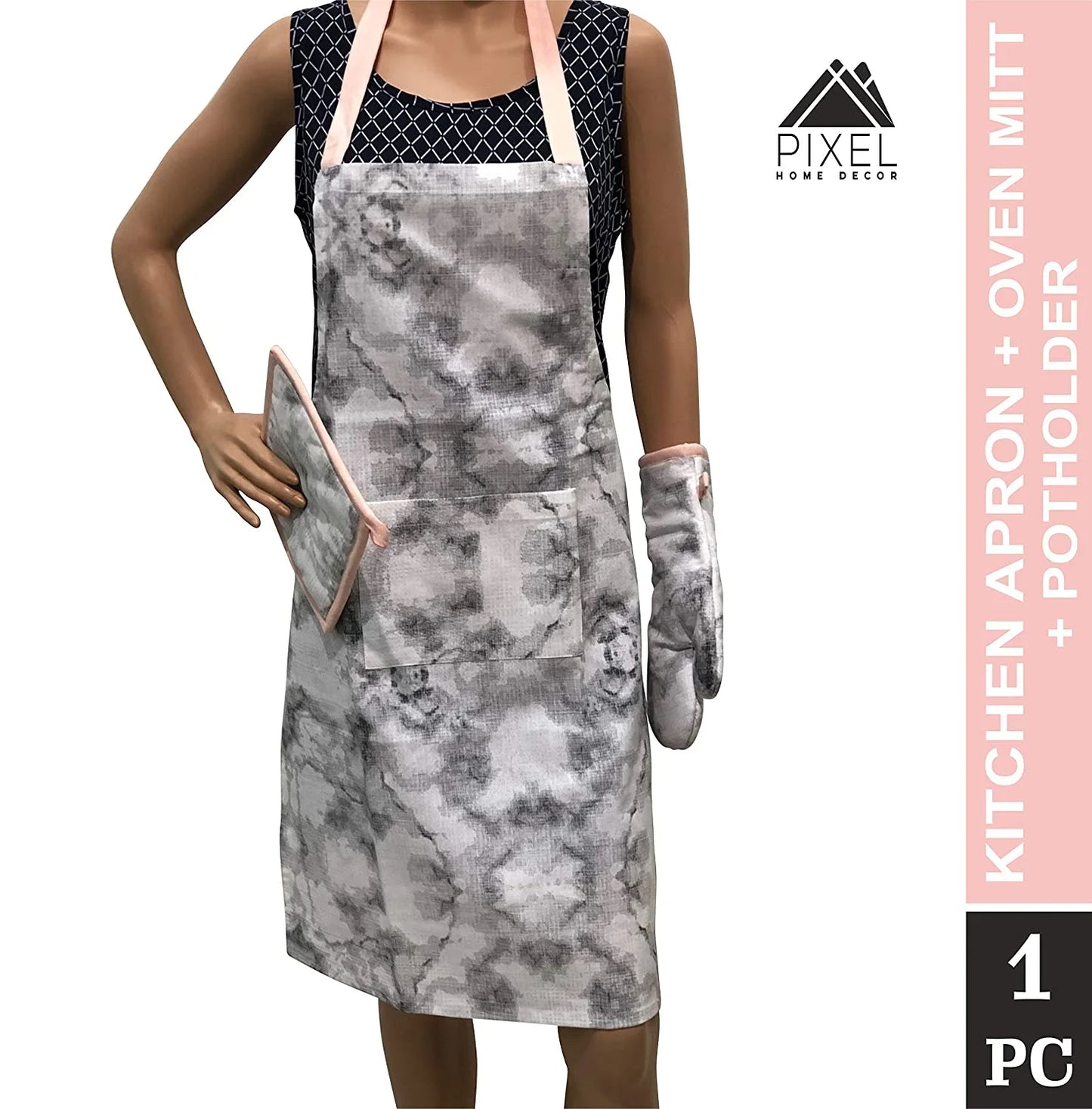 Marble print apron set