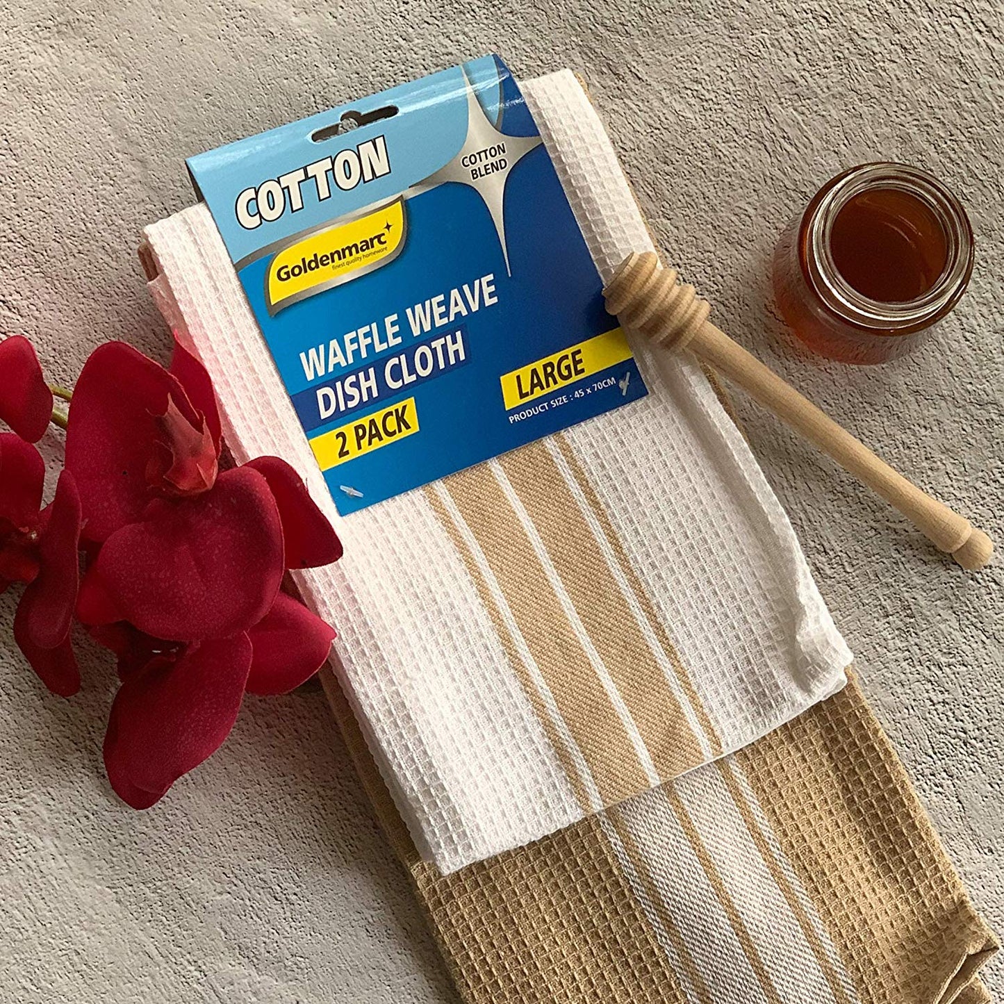 Beige kitchen towels (pack of 2)