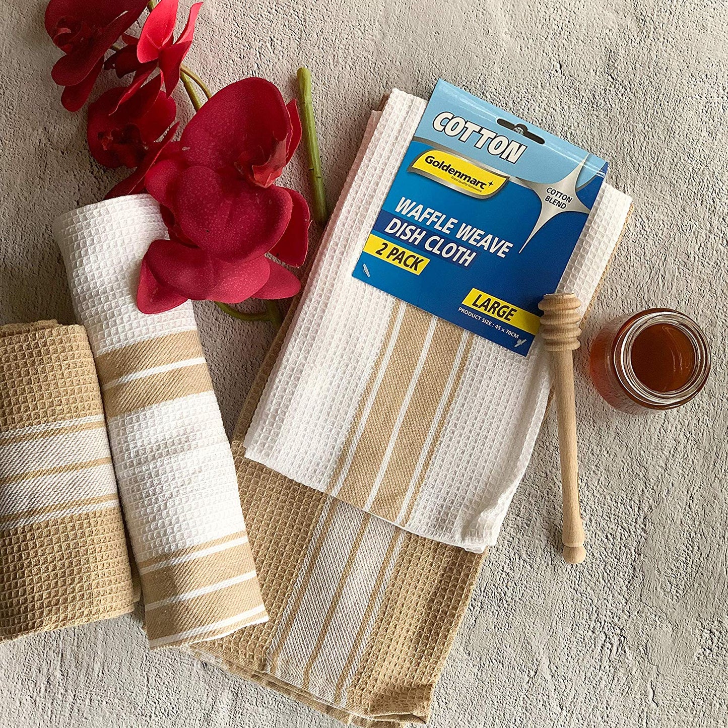 Beige kitchen towels (pack of 2)