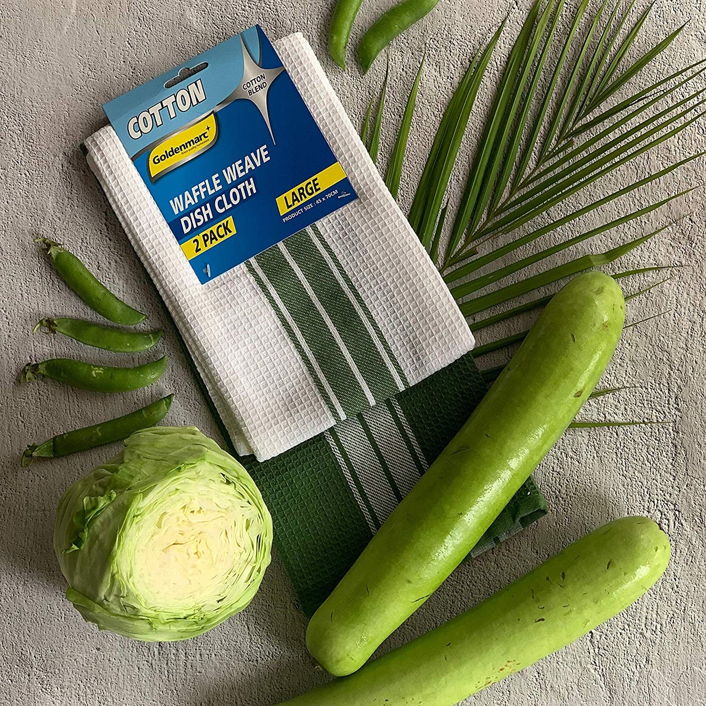 Cadmium green kitchen towels (pack of 2)