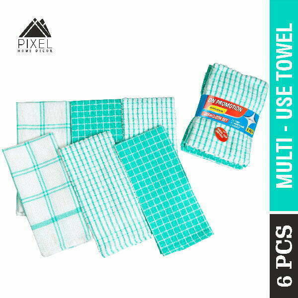 Aqua blue kitchen towels (6pcs)