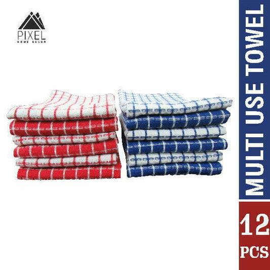 Blue&Red waffle kitchen towels (pack of 12)