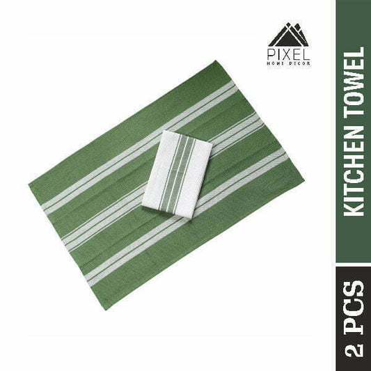 Cadmium green kitchen towels (pack of 2)