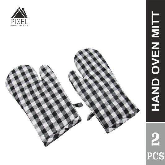 Black&white gingham oven mitten (2pcs)