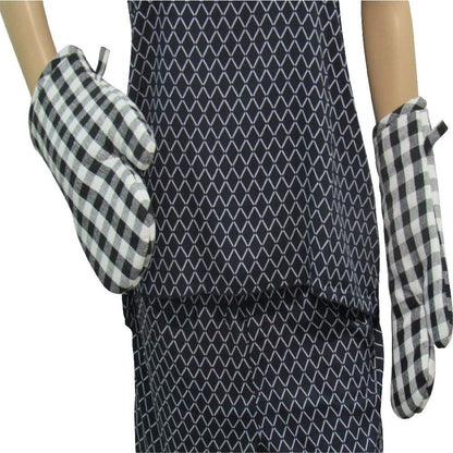 Black&white gingham oven mitten (2pcs)