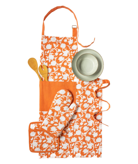 Bold Bloom kitchen linen set | 4 pc