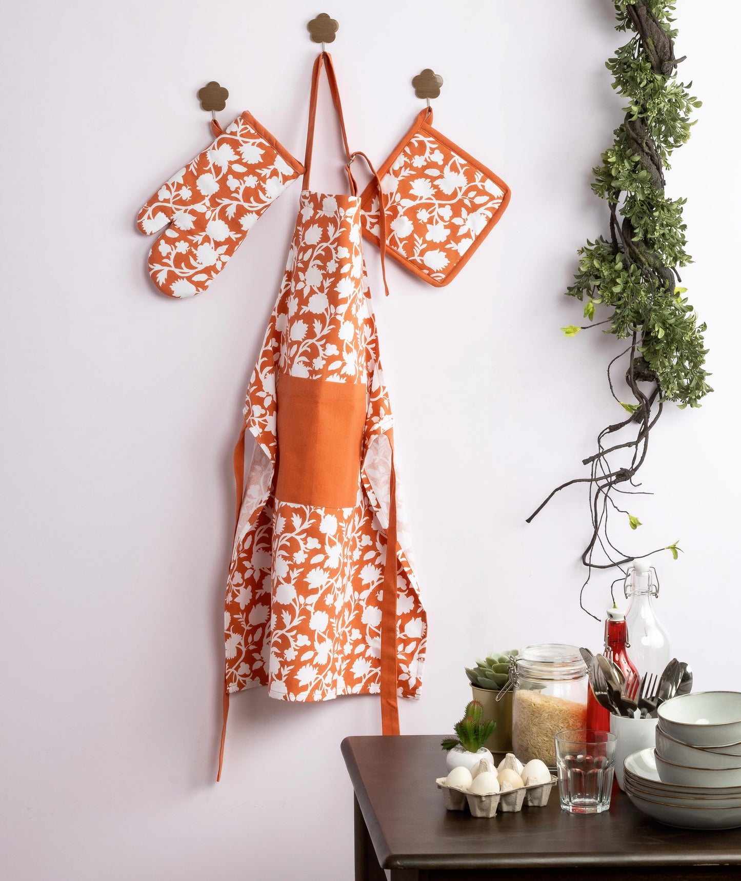 Bold Bloom kitchen linen set | 4 pc