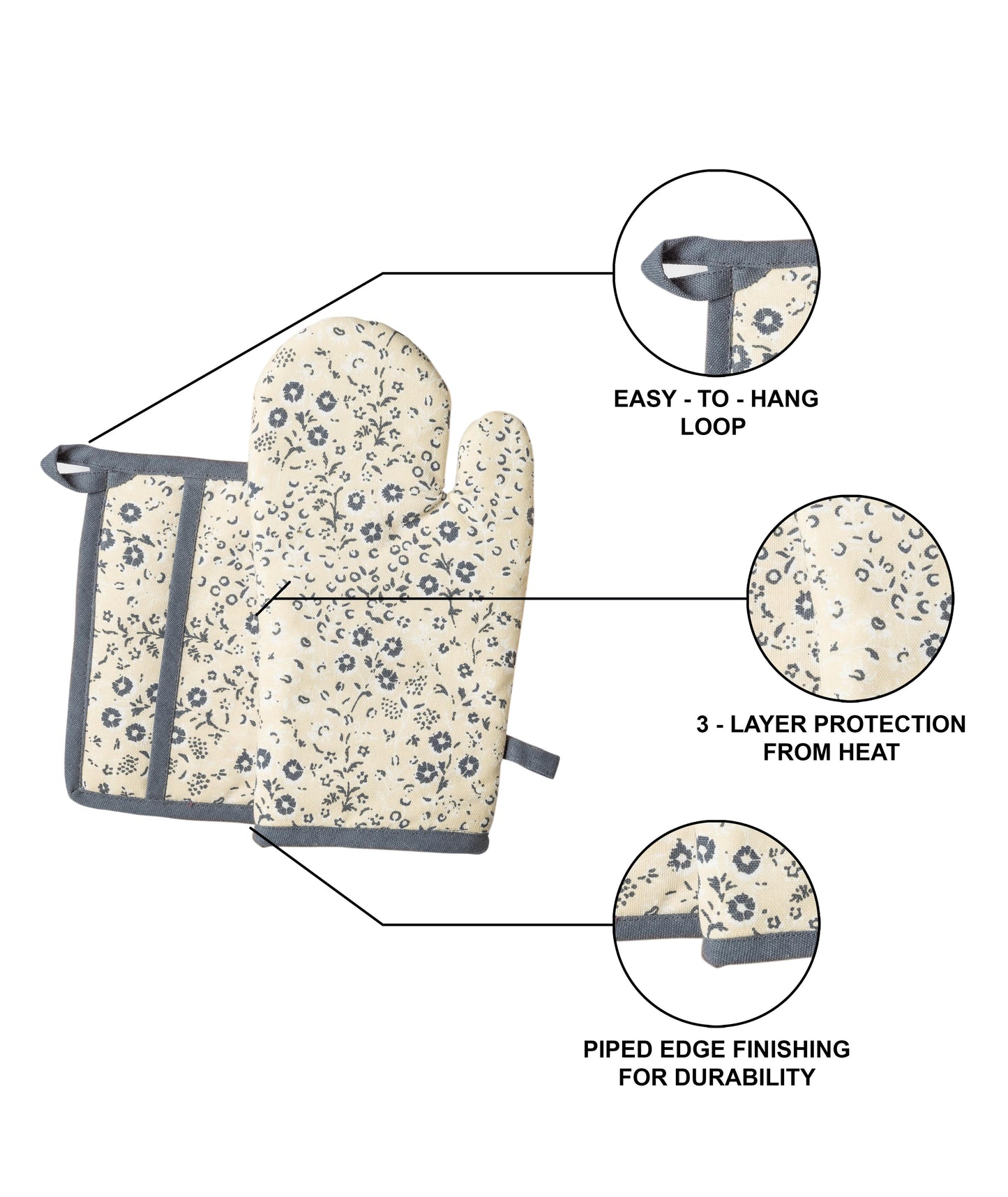 Classic floral kitchen linen set | 4 pc
