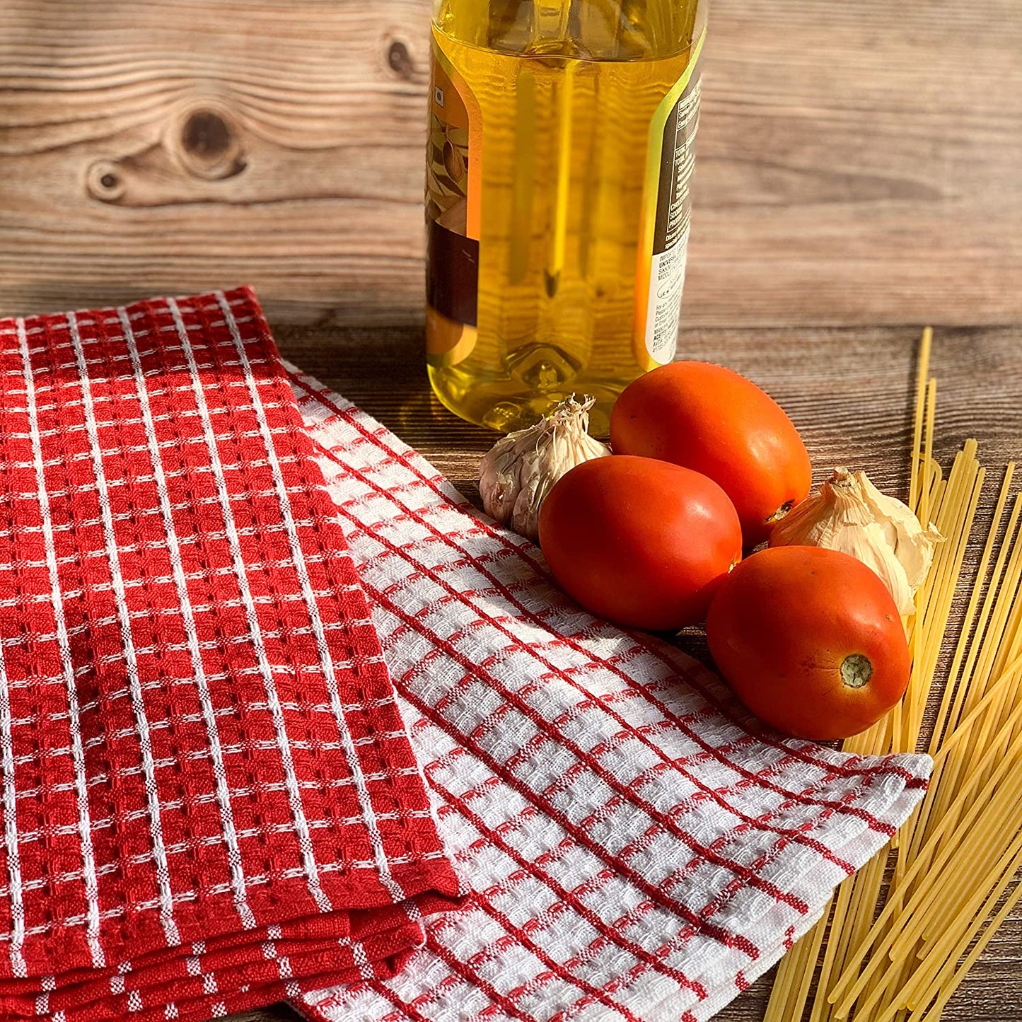 Blue&Red waffle kitchen towels (pack of 12)