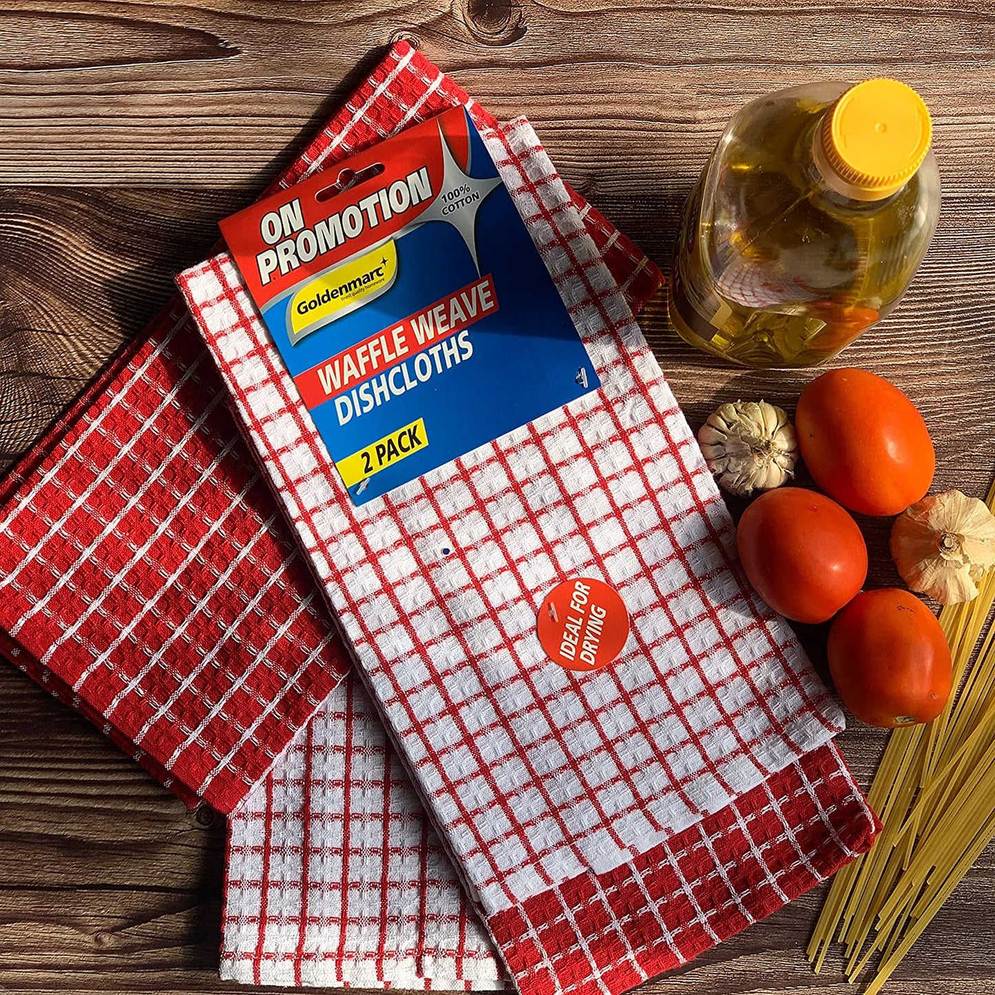 Blue&Red waffle kitchen towels (pack of 12)