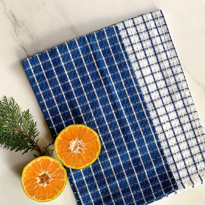 Blue&Red waffle kitchen towels (pack of 12)