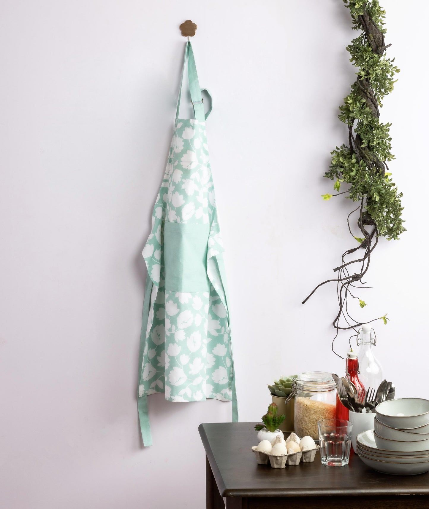 Mint Floral Apron
