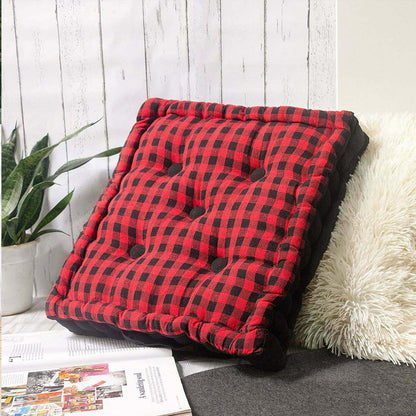 Red gingham floor cushion