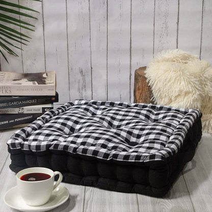 Classic gingham floor cushion