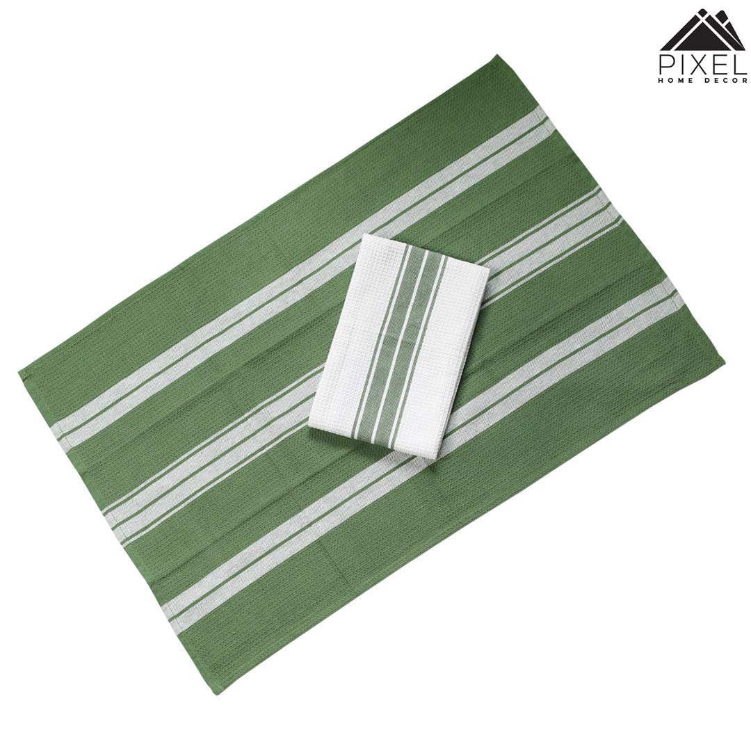 Cadmium green kitchen towels (pack of 2)