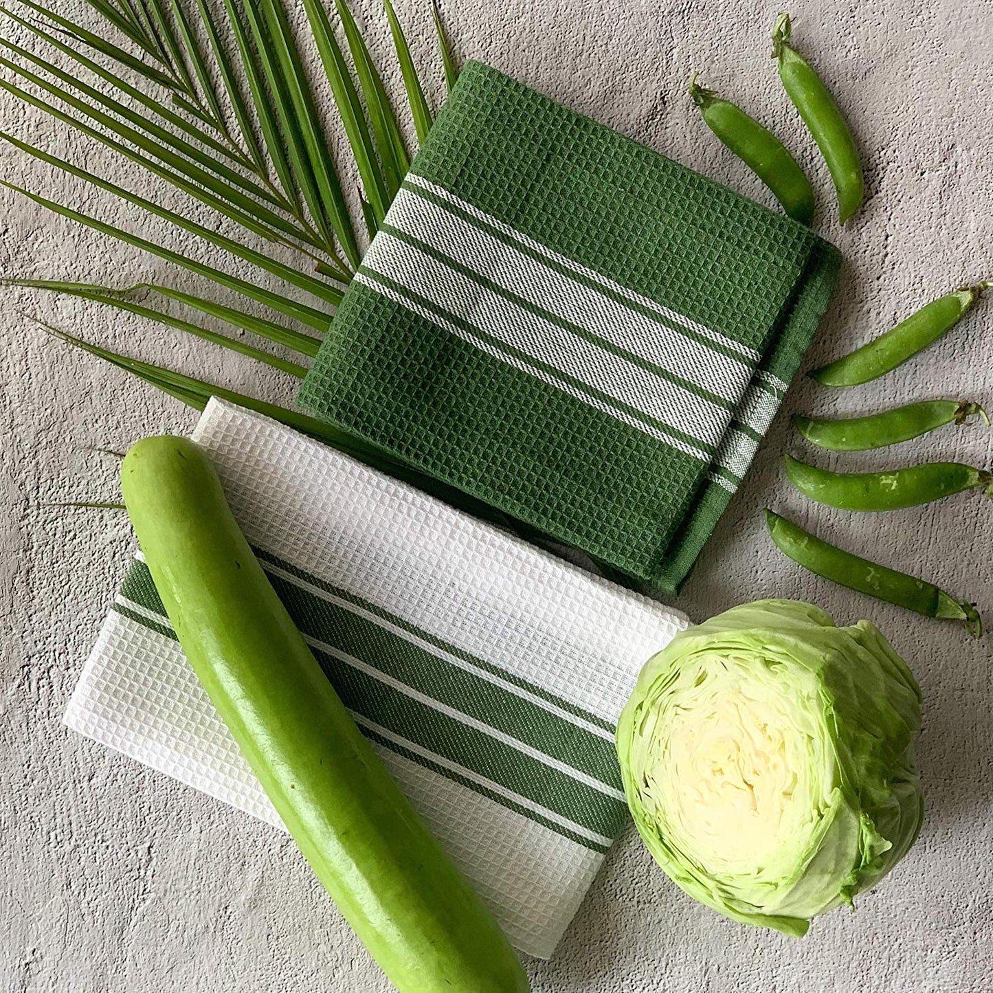 Cadmium green kitchen towels (pack of 2)