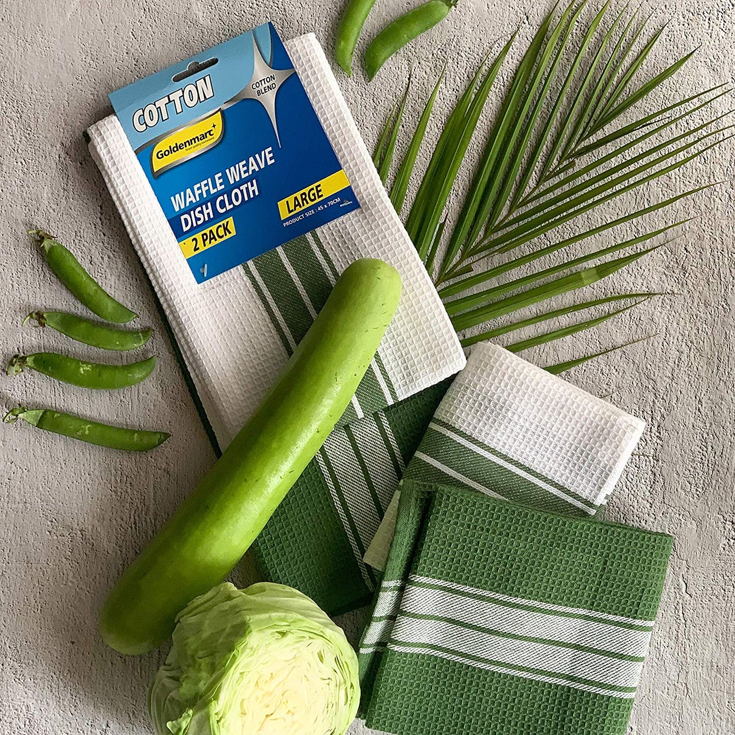 Cadmium green kitchen towels (pack of 2)