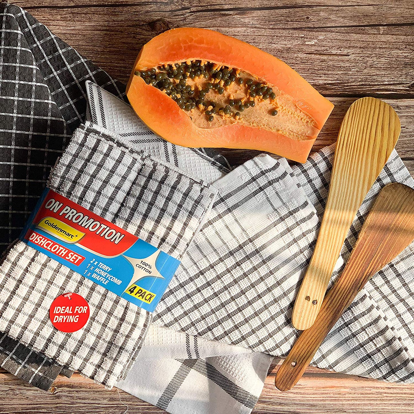 Fossil grey kitchen towels (4pcs)